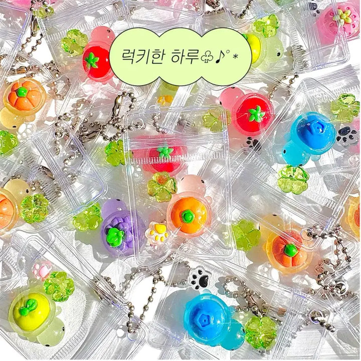 [BUNJANG] Handmade Lucky Turtle Four-Leaf Clover Keychain / 수제 행운의 거북이 네잎클로버 키링