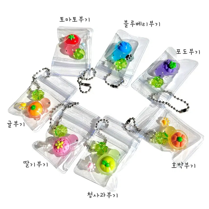 [BUNJANG] Handmade Lucky Turtle Four-Leaf Clover Keychain / 수제 행운의 거북이 네잎클로버 키링