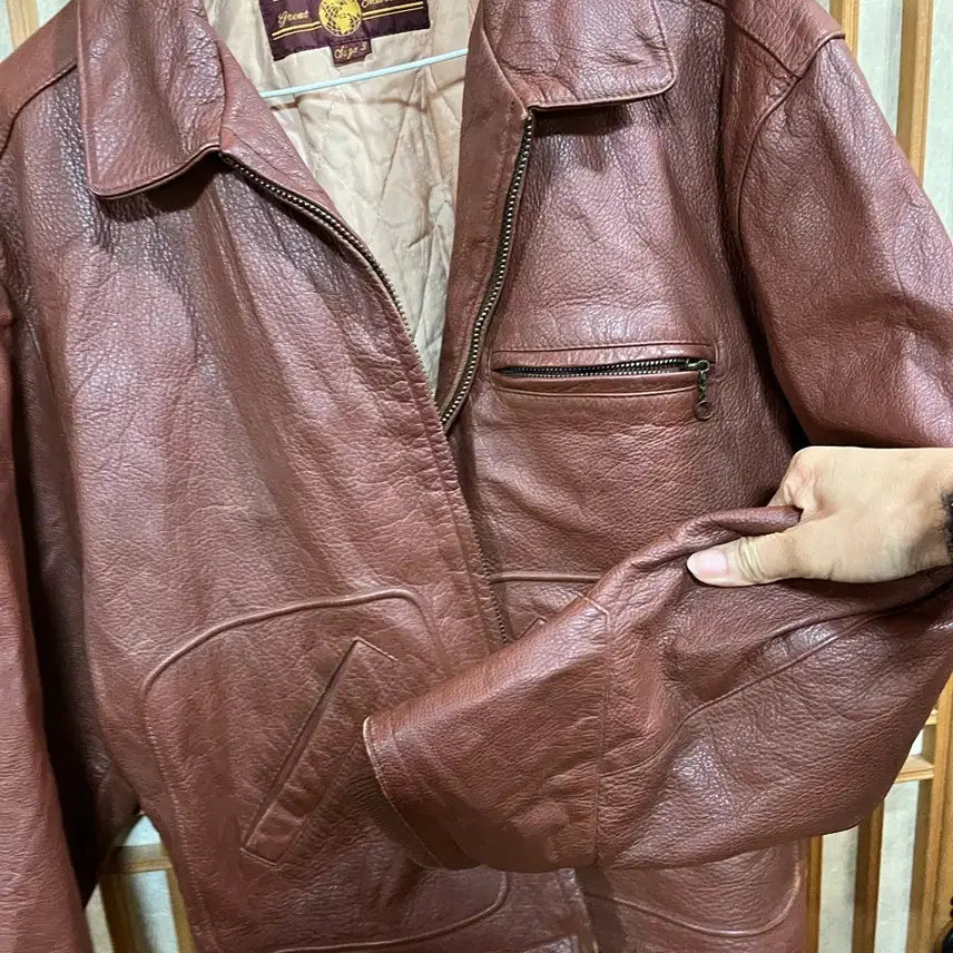 [BUNJANG] Dog Tight Leather Blouson Jacket / Dog Tight 가죽 블루종 자캣(100)