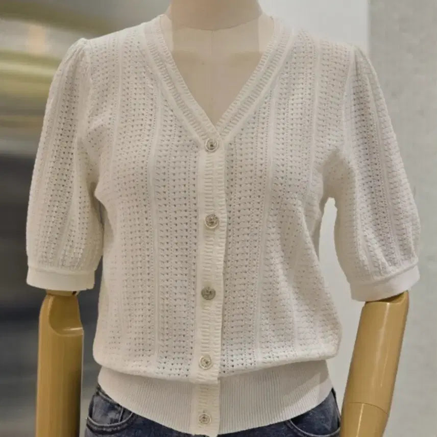 [BUNJANG] JooE Ivory Cardigan / 쥬크 반팔 가디건 아이보리 프리사이즈