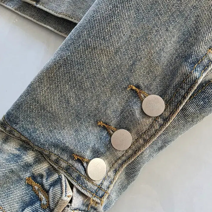 [BUNJANG] Fashion Blue Gray Denim Jacket / 라쿤털  청쟈켓