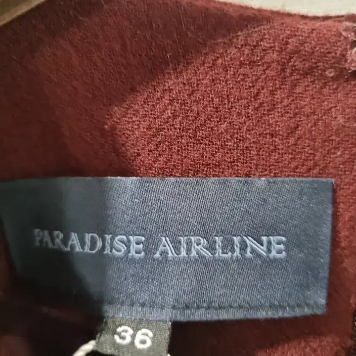 [BUNJANG] Paradise Airline Burgundy Belt Dress / 파라다이스 에어라인 버건디 벨트 원피스 새상품