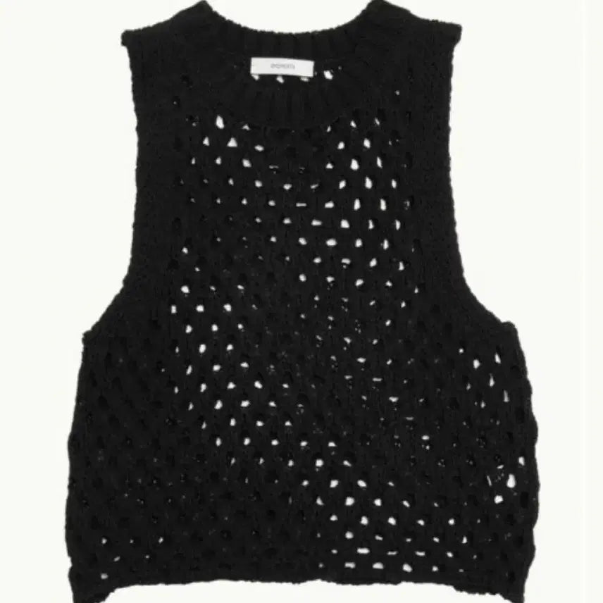 [BUNJANG] AMOMENTO Crochet Knit Vest Black / 아모멘토 크로셰 니트 베스트 블랙