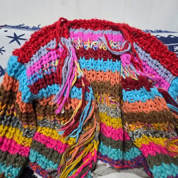 [BUNJANG] Handmade Crochet Cardigan / 알록달록 핸드메이드 크로셰 가디건