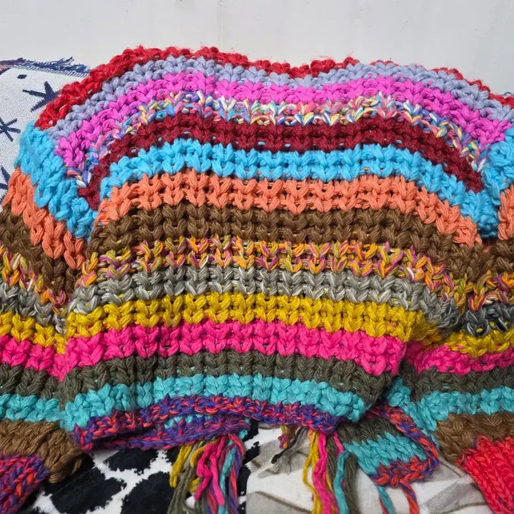 [BUNJANG] Handmade Crochet Cardigan / 알록달록 핸드메이드 크로셰 가디건