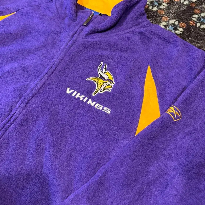 [BUNJANG] Reebok Minnesota Vikings Fleece Zip-Up Jacket / NFL 미네소타 바이킹스 리복 플리스 집업
