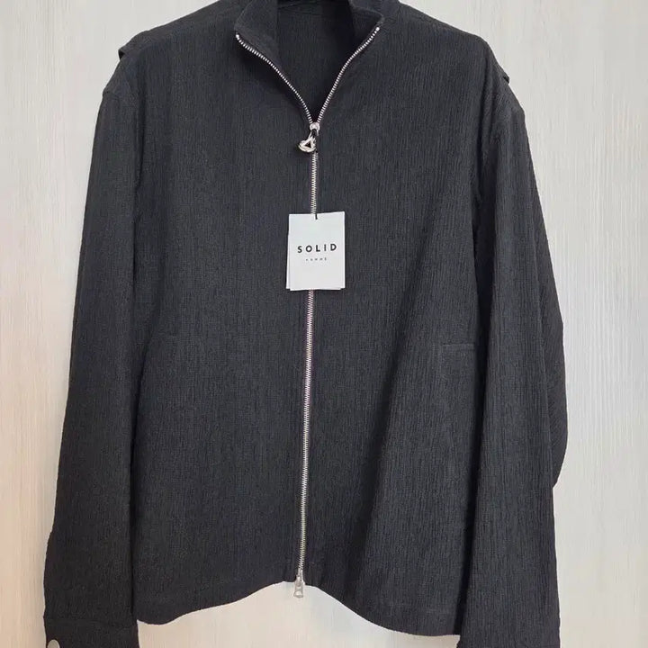 [BUNJANG] Solid Homme Seersucker String High Neck Zip-up Jumper / 솔리드옴므 시어써커 스트링 하이넥 집업 점퍼 48