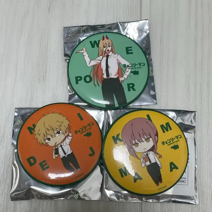 [BUNJANG] Chainsaw Man x Animate Cafe Collaboration Badge Set (Denji, Power, Makima) / 체인소맨 애니메이트 카페 뱃지 세트 (덴지, 파워, 마키마)