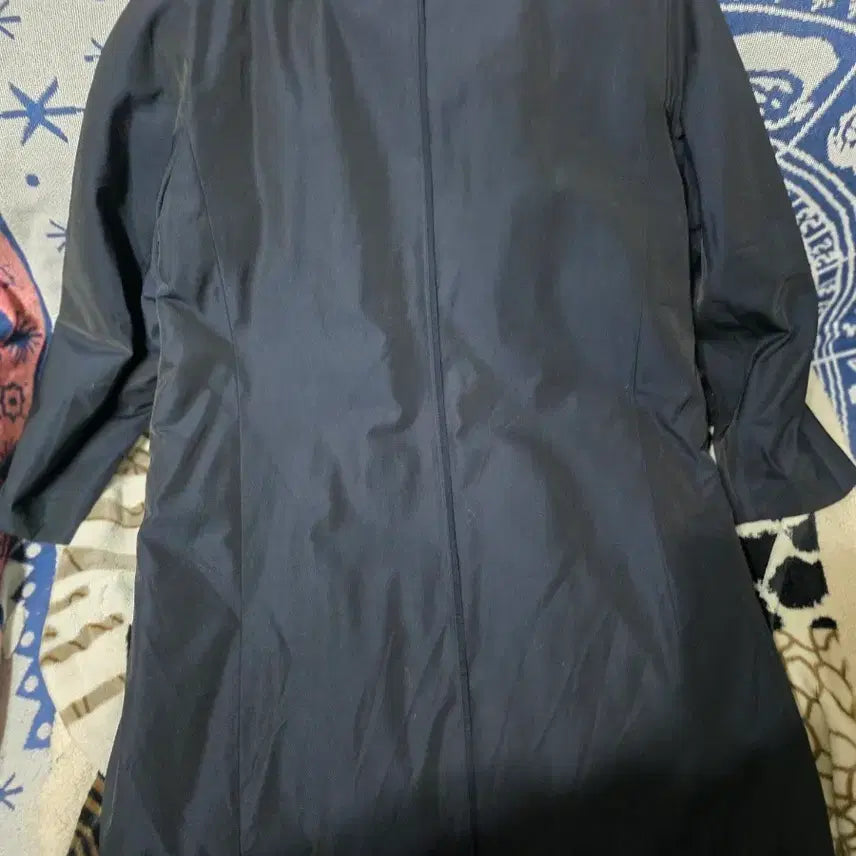 [BUNJANG] Navy Reversible Quilted Long Coat / 네이비 퀼팅 리버시블롱 코트