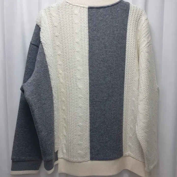[BUNJANG] Solid Homme Oversized Multi-Fabric Knit Sweater / 솔리드옴므 오버핏 멀티원단 니트 100사이즈
