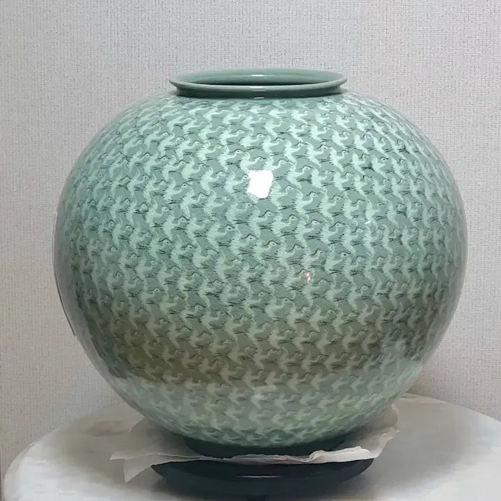 [BUNJANG] Cheonhakmun Celadon Porcelain Jar / 천학문 청자 대호(40cm)