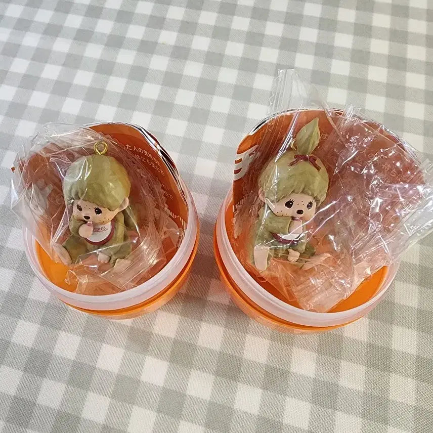 [BUNJANG] Monchhichi Beige Figure Keychain Set / 몬치치 피규어 키링 가챠 베이지 몬치치군 몬치치짱 세트