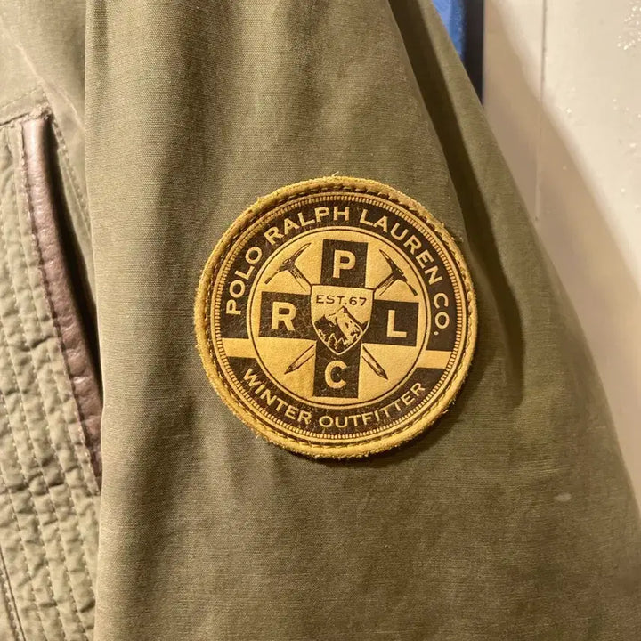 [BUNJANG] Polo Ralph Lauren Khaki Hooded Padded Jacket (Size L) / 폴로 랄프로렌 카키색 후드 패딩 자켓 L사이드 깨끗