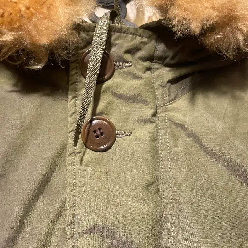 [BUNJANG] Polo Ralph Lauren Khaki Hooded Padded Jacket (Size L) / 폴로 랄프로렌 카키색 후드 패딩 자켓 L사이드 깨끗