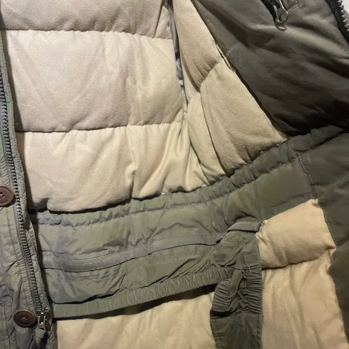 [BUNJANG] Polo Ralph Lauren Khaki Hooded Padded Jacket (Size L) / 폴로 랄프로렌 카키색 후드 패딩 자켓 L사이드 깨끗