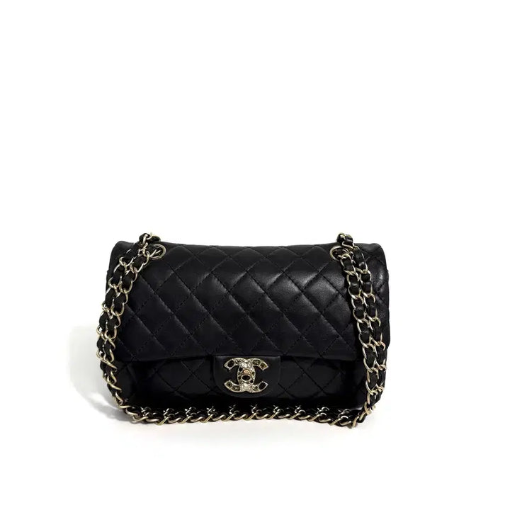 [BUNJANG] Chanel CC Classic Flap Bag Medium Lambskin Shoulder Bag / 샤넬 CC 클래식 플랩백 미듐 램스킨 숄더백