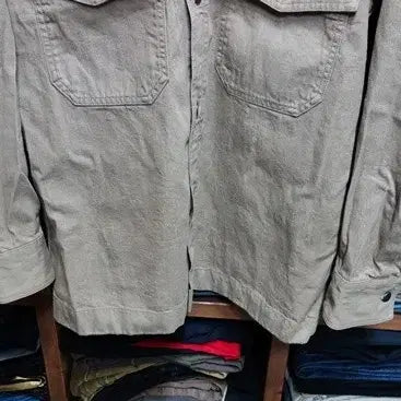 [BUNJANG] Uniqlo U Denim Oversized Shirt Khaki / Uniqlo U 유니클로 U 데님 오버사이즈 셔츠 카키 M (100)