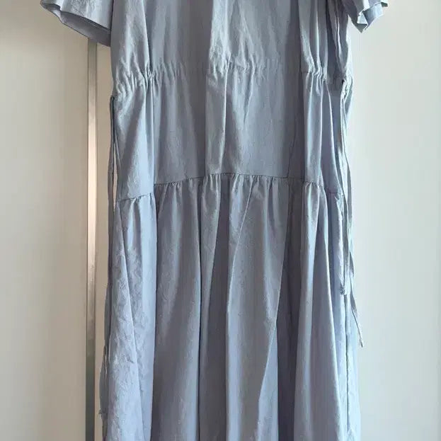 [BUNJANG] Bliss Long Dress Sky Blue / 에이블리 지그재그 블리즈 롱원피스 소라색 허리 스트링