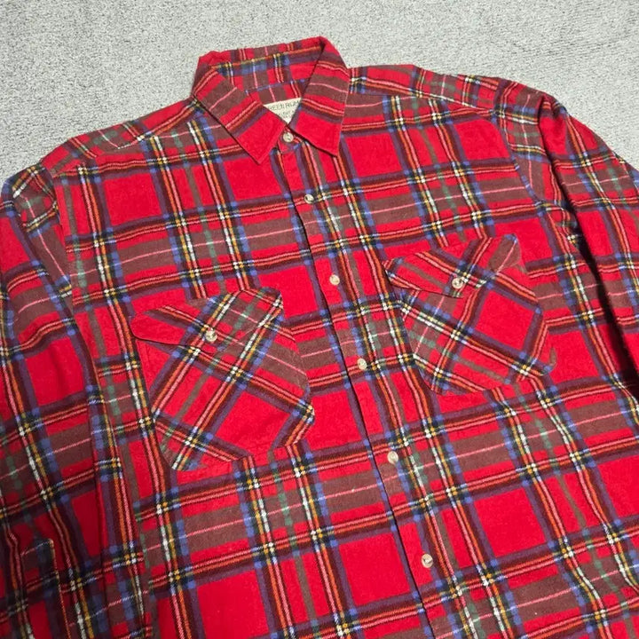 [BUNJANG] Green Rum Japanese Vintage Flannel Shirt L / Green Rum 재팬 빈티지 플란넬 셔츠 L(100)