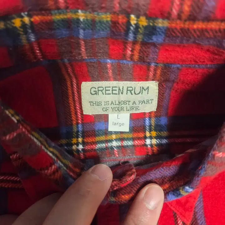 [BUNJANG] Green Rum Japanese Vintage Flannel Shirt L / Green Rum 재팬 빈티지 플란넬 셔츠 L(100)