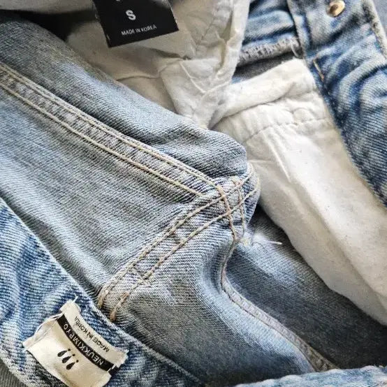 [BUNJANG] Denim Wide Ripped Jeans S / 연청 데님 와이드 찢청  팬츠 S