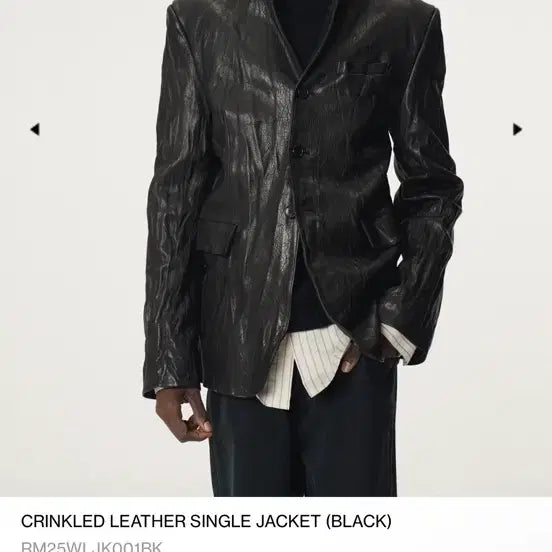 [BUNJANG] RECTO 25FW Crinkle Leather Jacket L Size / 렉토 25FW 크링클 레더자켓 L사이즈