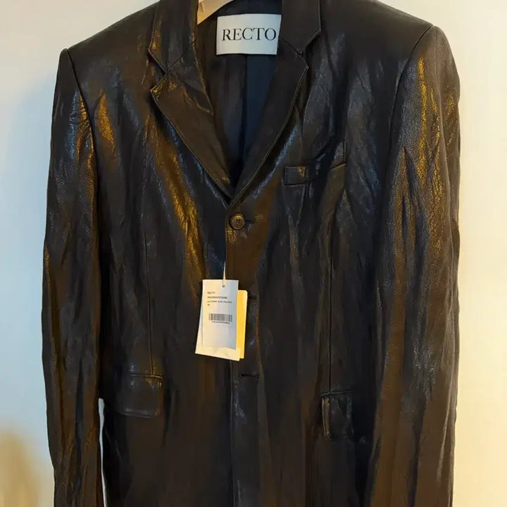 [BUNJANG] RECTO 25FW Crinkle Leather Jacket L Size / 렉토 25FW 크링클 레더자켓 L사이즈