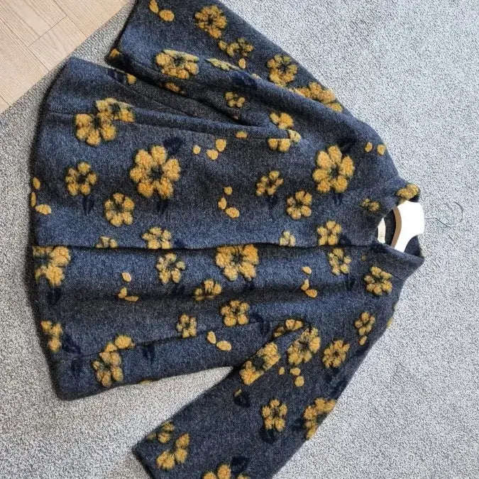 [BUNJANG] Lee Sae Floral Pattern Coat Jacket / 이새 플라워 패턴 코트 자켓