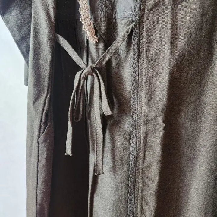 [BUNJANG] Bohemian Long Khaki Dress / 보헤미안 스카프 롱 카키 원피스