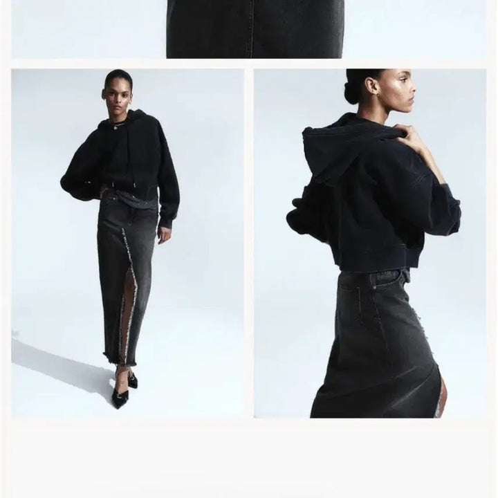 [BUNJANG] H&M Denim Skirt / (새상품) H&M 롱 슬릿 로우 엣지 데님 스커트