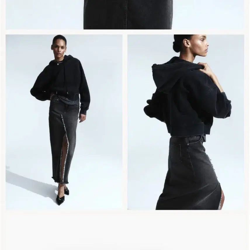 [BUNJANG] H&M Denim Skirt / (새상품) H&M 롱 슬릿 로우 엣지 데님 스커트