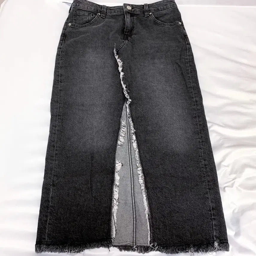 [BUNJANG] H&M Denim Skirt / (새상품) H&M 롱 슬릿 로우 엣지 데님 스커트