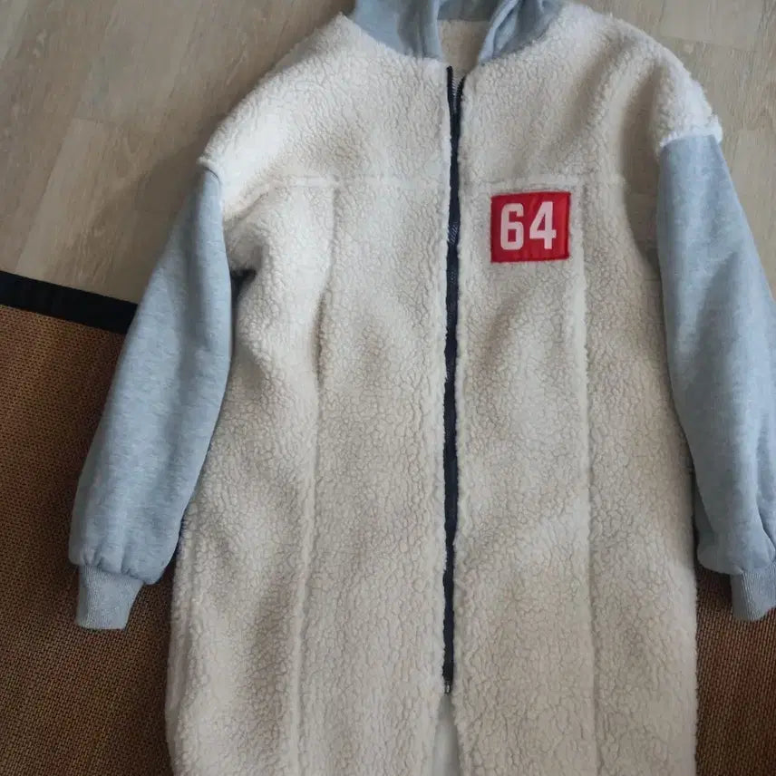 [BUNJANG] Long Fleece Hoodie Zip-up (One Size) / 뽀글이 후리스 롱 후드 집업 프리사이즈