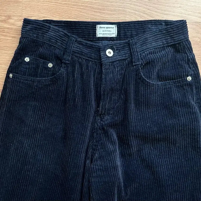 [BUNJANG] Wide Corduroy Pants Navy / 와이드 코듀로이 팬츠 네이비 색상