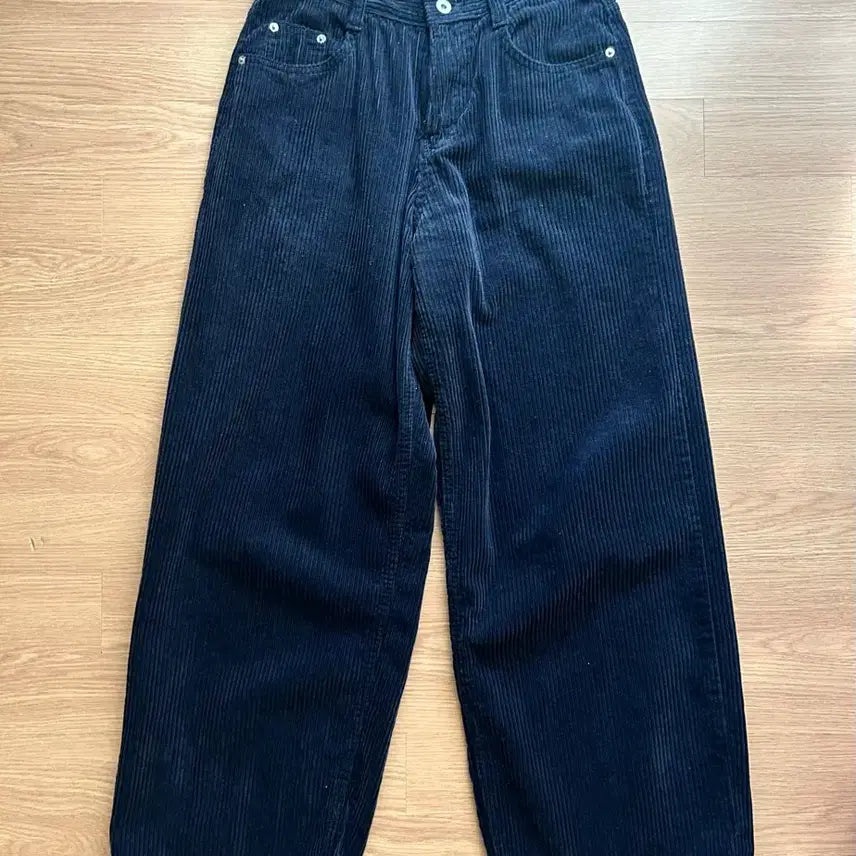 [BUNJANG] Wide Corduroy Pants Navy / 와이드 코듀로이 팬츠 네이비 색상