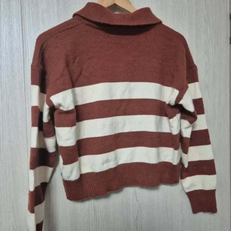 [BUNJANG] Striped Knit Zip-Up / 스트라이프 니트 집업