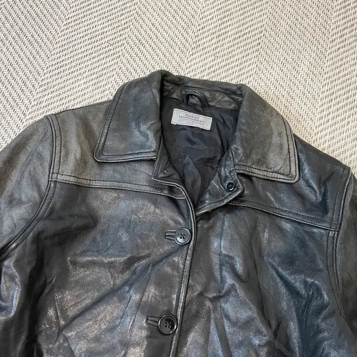 [BUNJANG] Vintage Two-Tone Lambskin Leather Jacket / 빈티지 투톤 양가죽 레더자켓  J03916