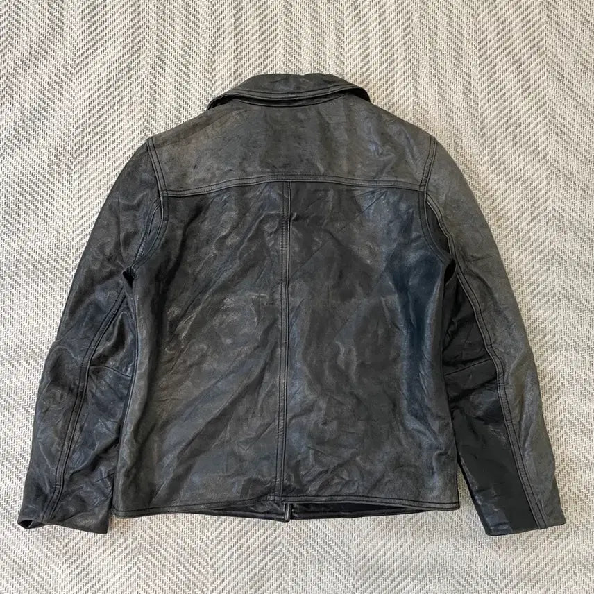 [BUNJANG] Vintage Two-Tone Lambskin Leather Jacket / 빈티지 투톤 양가죽 레더자켓  J03916