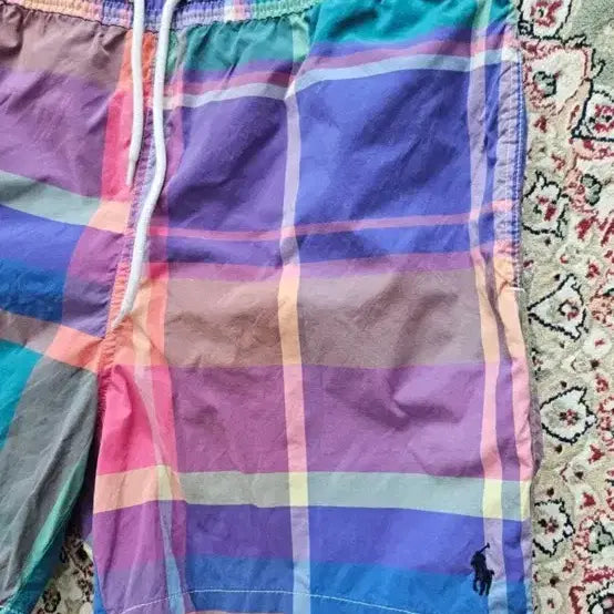 [BUNJANG] Polo Madras Check Prepster Swim Shorts / 폴로 마드라스체크 반바지 프렙스터 수영복 겸용