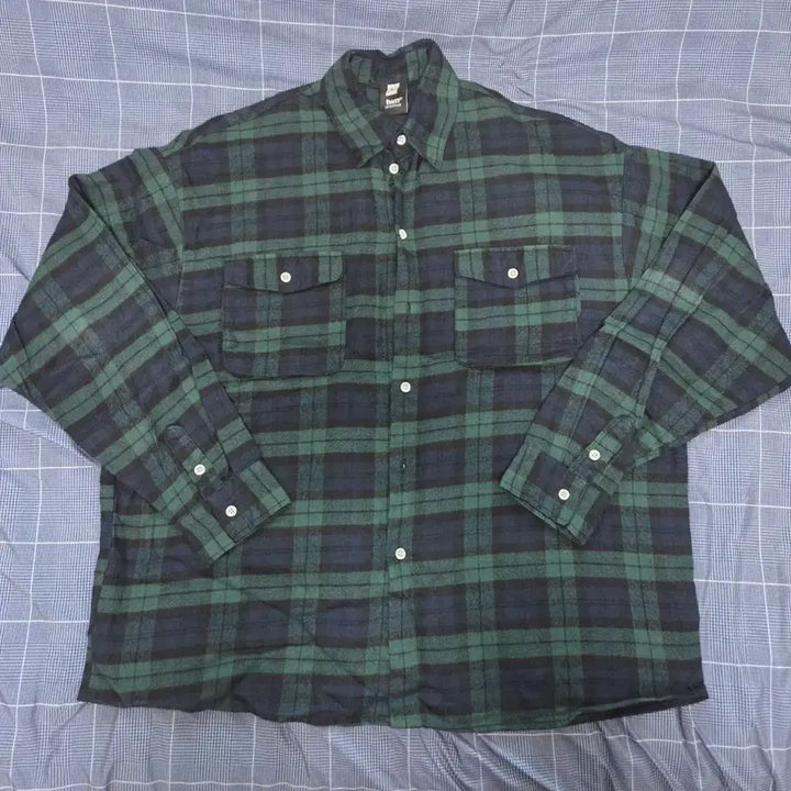 [SOLD OUT] TWN 블런트 체크 셔츠 네이비 L사이즈