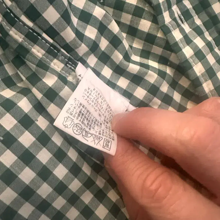 [BUNJANG] The North Face Green Gingham Padded Jacket / 일본 노스페이스 그린깅엄 나일론 자켓 셔츠 패디드셔츠