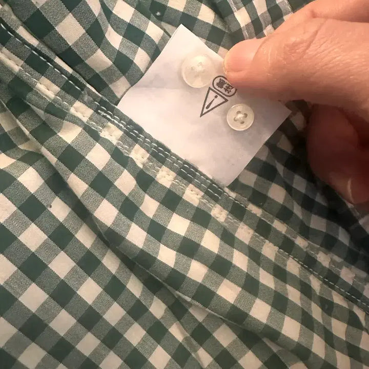 [BUNJANG] The North Face Green Gingham Padded Jacket / 일본 노스페이스 그린깅엄 나일론 자켓 셔츠 패디드셔츠