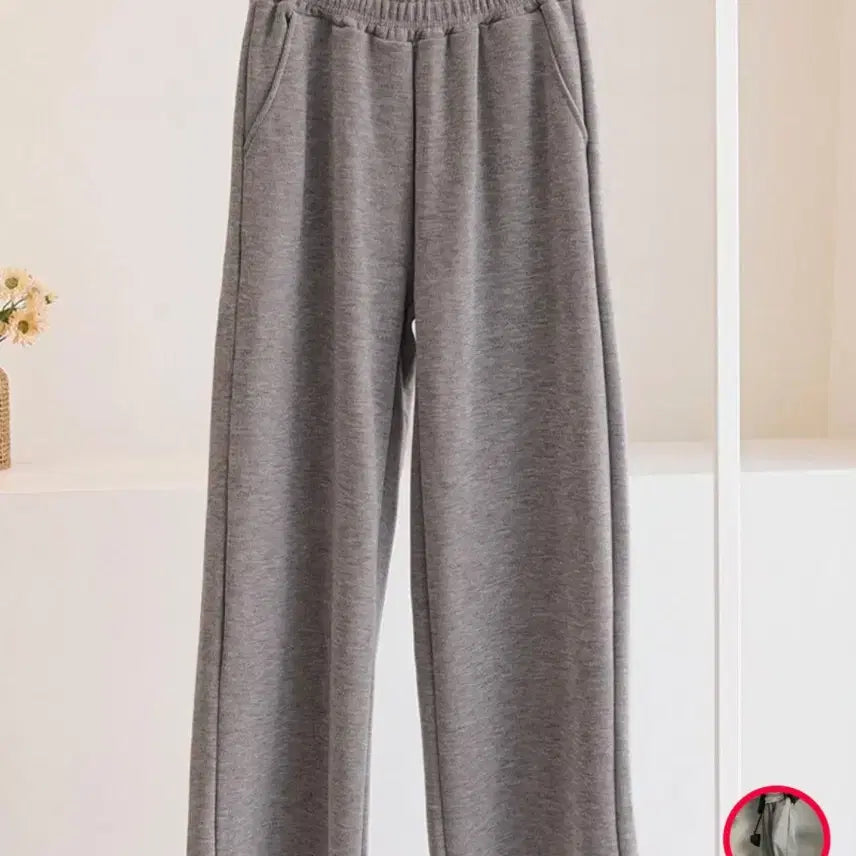 [BUNJANG] Gray Wide Training Pants / 회색 트레이닝 와이드 팬츠 55-77