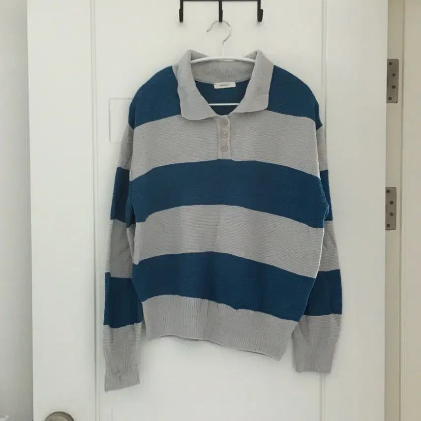 [BUNJANG] Stripe Collar Knit / 스트라이프 카라 니트