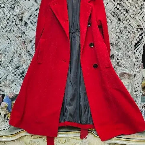 [BUNJANG] SJSJ Red Wool Long Coat / SJSJ 레드 모직 롱코트