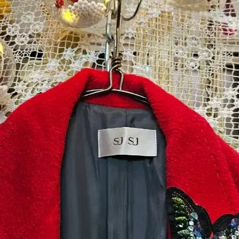 [BUNJANG] SJSJ Red Wool Long Coat / SJSJ 레드 모직 롱코트