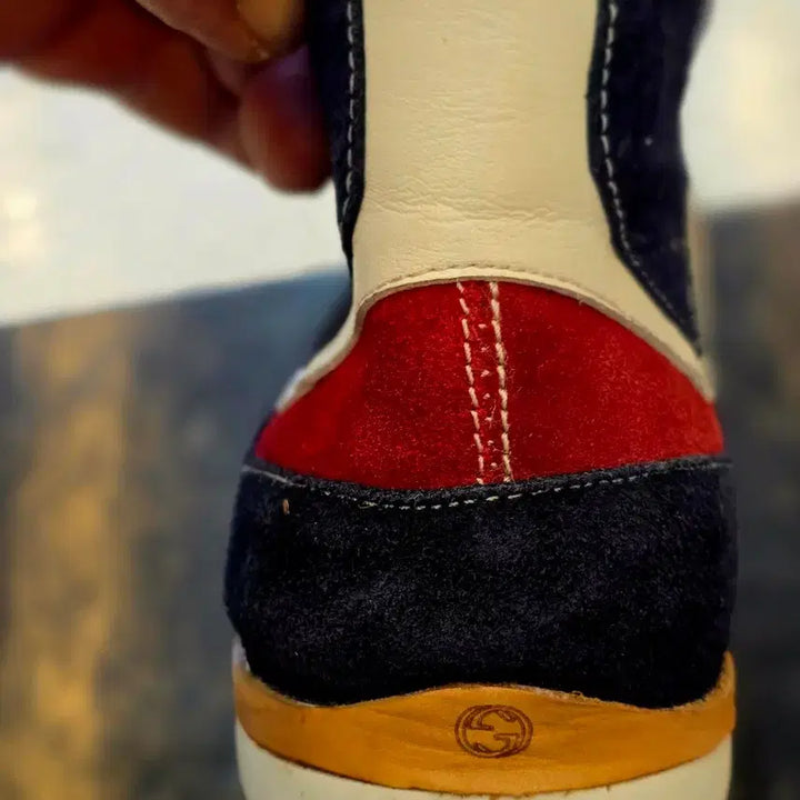 [BUNJANG] Gucci Red/Navy High-Top Sneakers / 구찌 레드/네이비 하이탑 스니커즈 운동화