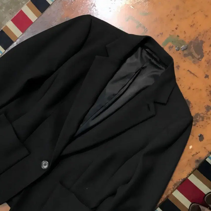 [BUNJANG] Armani Exchange Black One-Button Blazer Jacket (Women's Size 44) / 아르마니 익스체인지 블랙 원버튼 블레이저 자켓 여성 44 사이즈