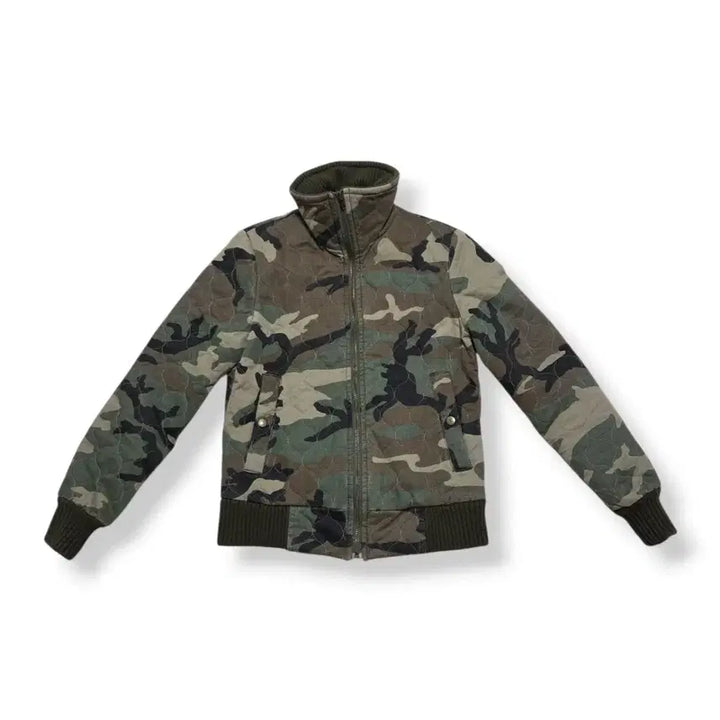 [BUNJANG] Vintage Camo Pattern Quilted Bomber Jacket / 빈티지 카모 패턴 퀼팅 봄버 자켓 입니다