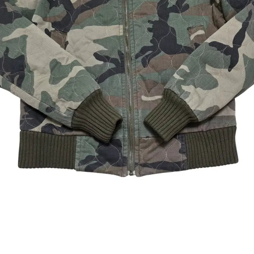 [BUNJANG] Vintage Camo Pattern Quilted Bomber Jacket / 빈티지 카모 패턴 퀼팅 봄버 자켓 입니다